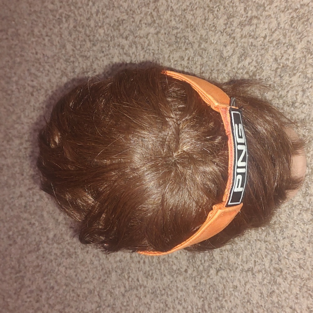 Ping Embroidered Adjustable Golf Visor Orange Gray - image 4